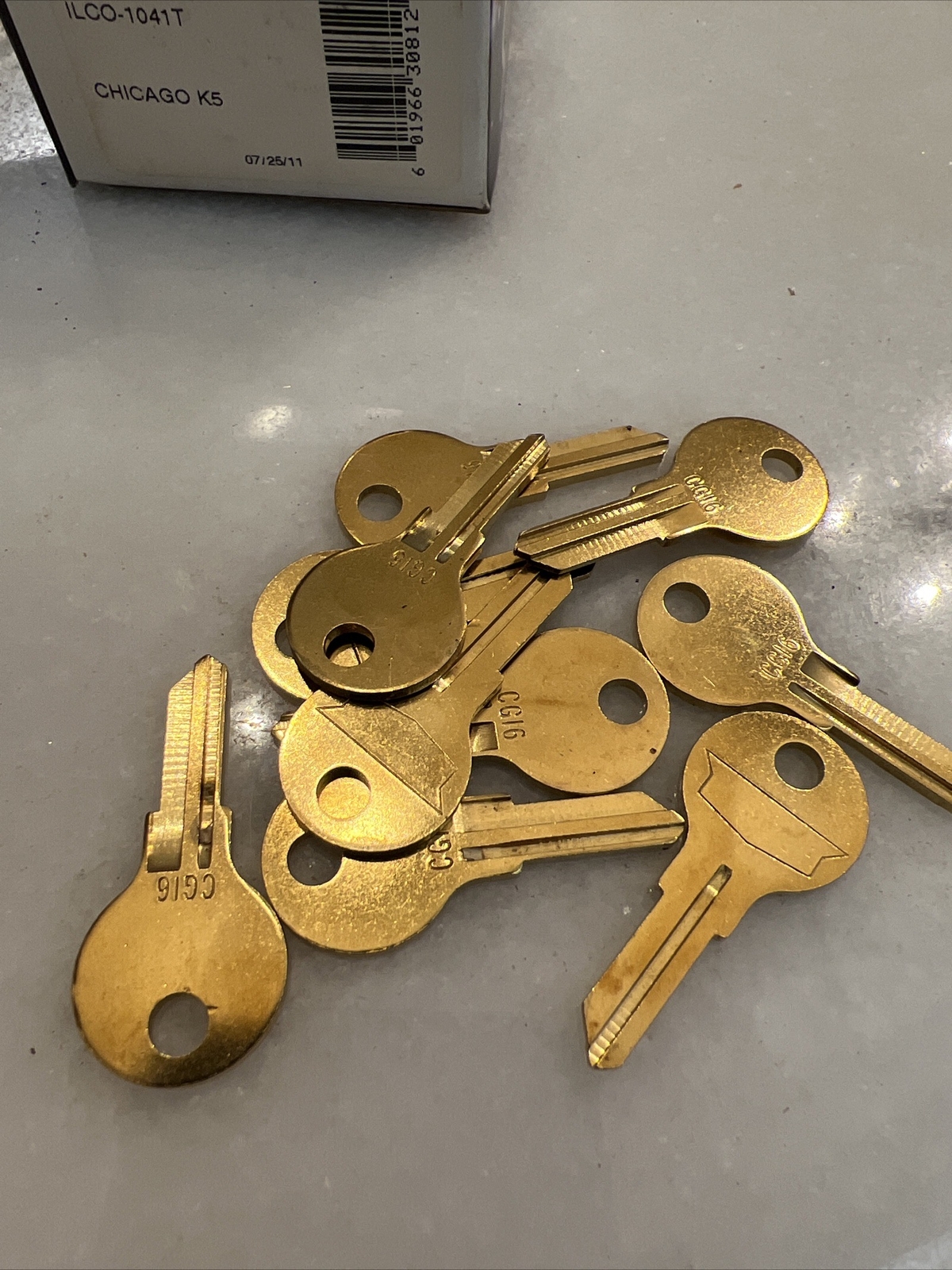 LOT OF 10 PIECES CHICAGO ILCO 1041T CG16 KEY BLANKS UNCUT LOCK SHOP Brass Color