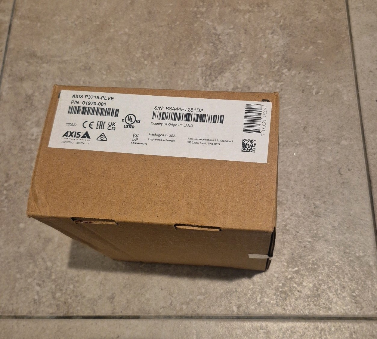 AXIS P3715-PLVE Network Camera IP/Network MPN 01970-001