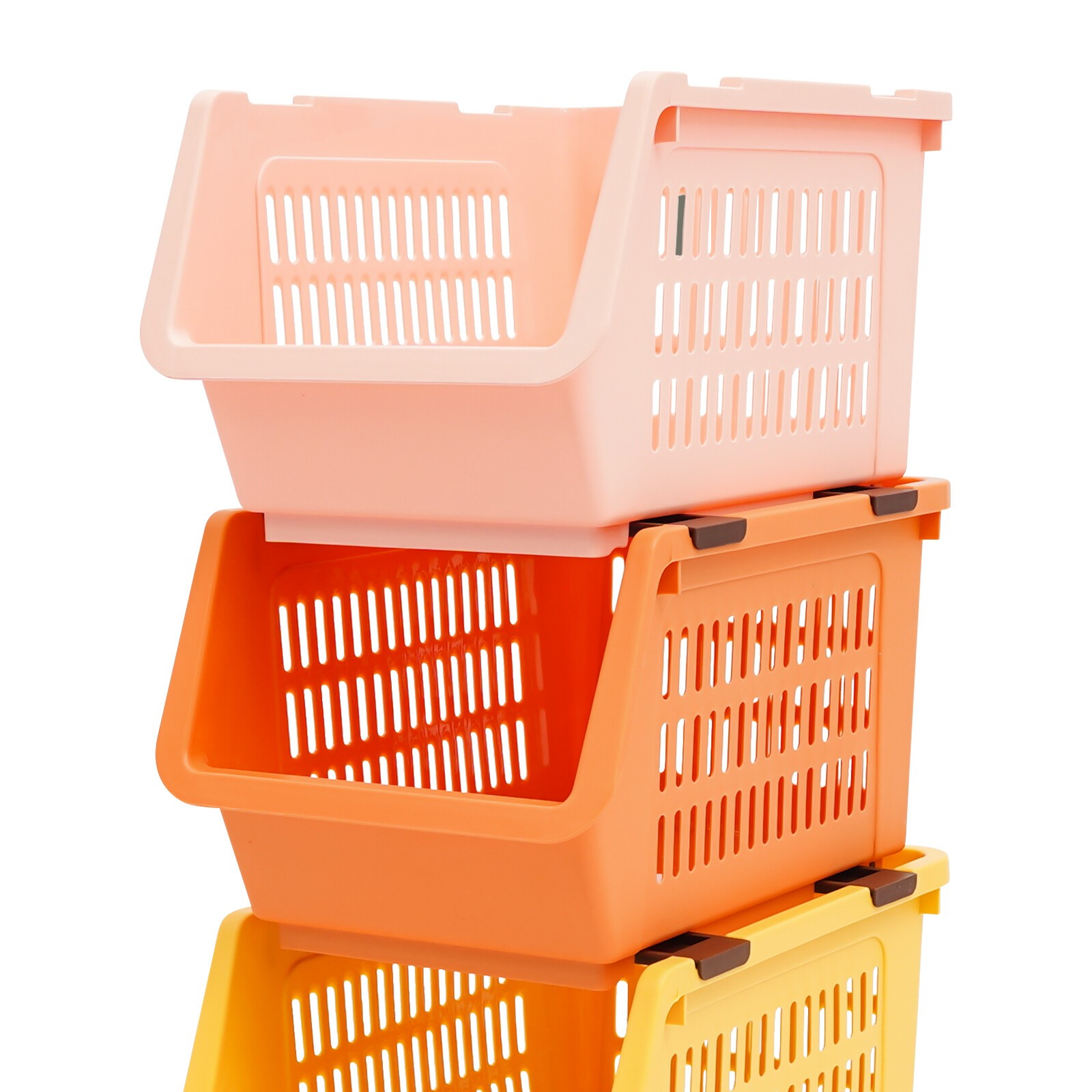 4 PCS Stacking Storage Baskets, Stackable Organizer Baskets, Storage Bins