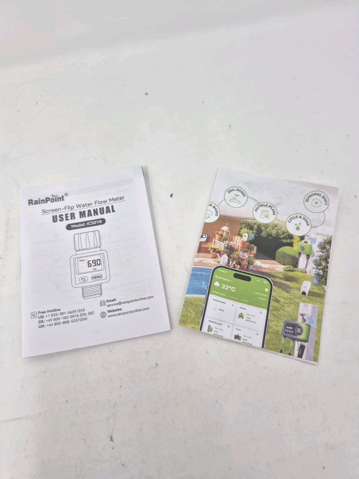 RainPoint Water Flow Meter , Screen-Flip Water Meter ICS018 - Open Box