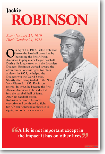 Jackie Robinson - Sports Biography - African American Baseball Player NEW POSTER