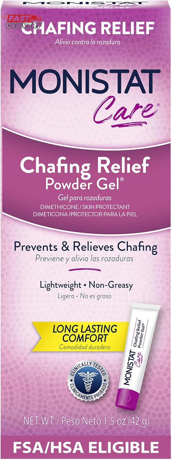 Monistat Chafing Relief Powder Gel, Long-Lasting Anti-Chafing Protection for Bik
