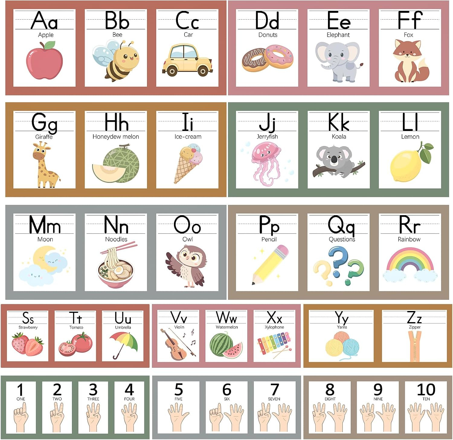 Boho Alphabet for Classroom Wall Decorations Kindergarten Preschool, Alphabet Nu
