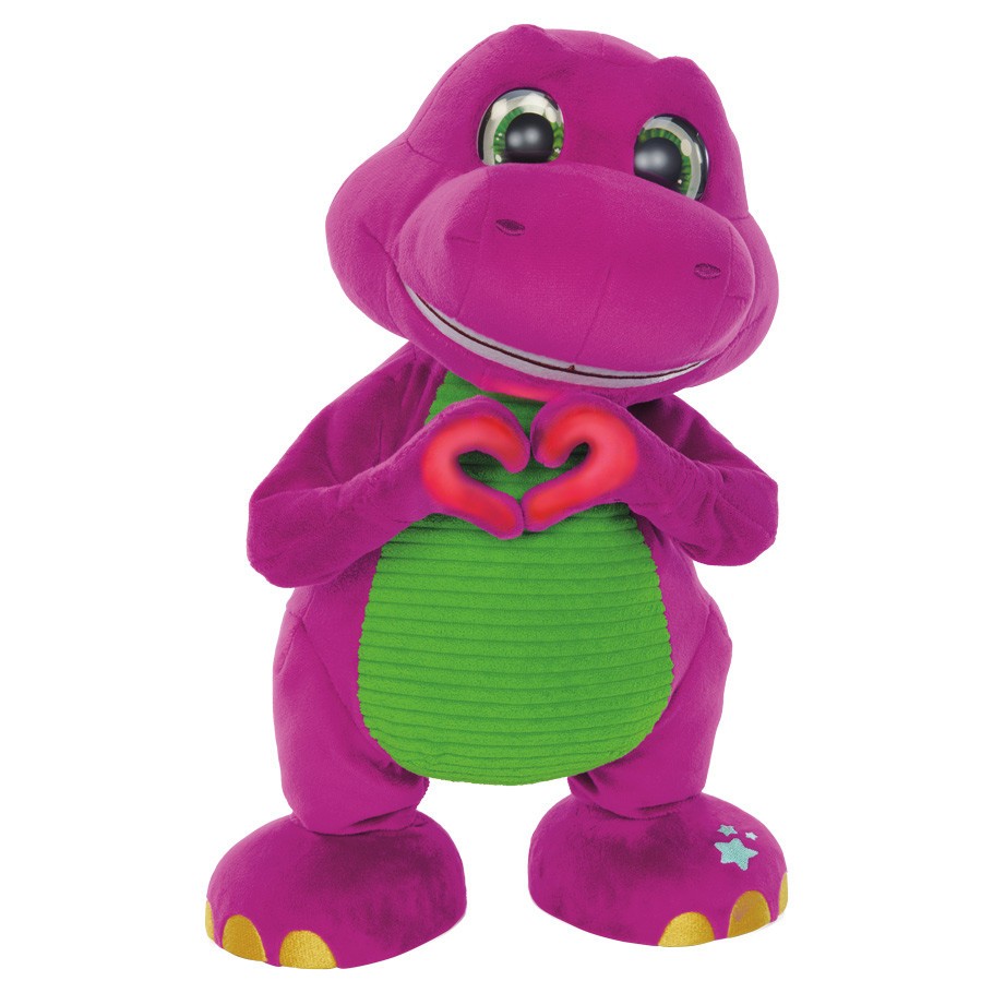 Barney Musical Plush Toy By Fisher-Price Purple Singing Led Heart Hands