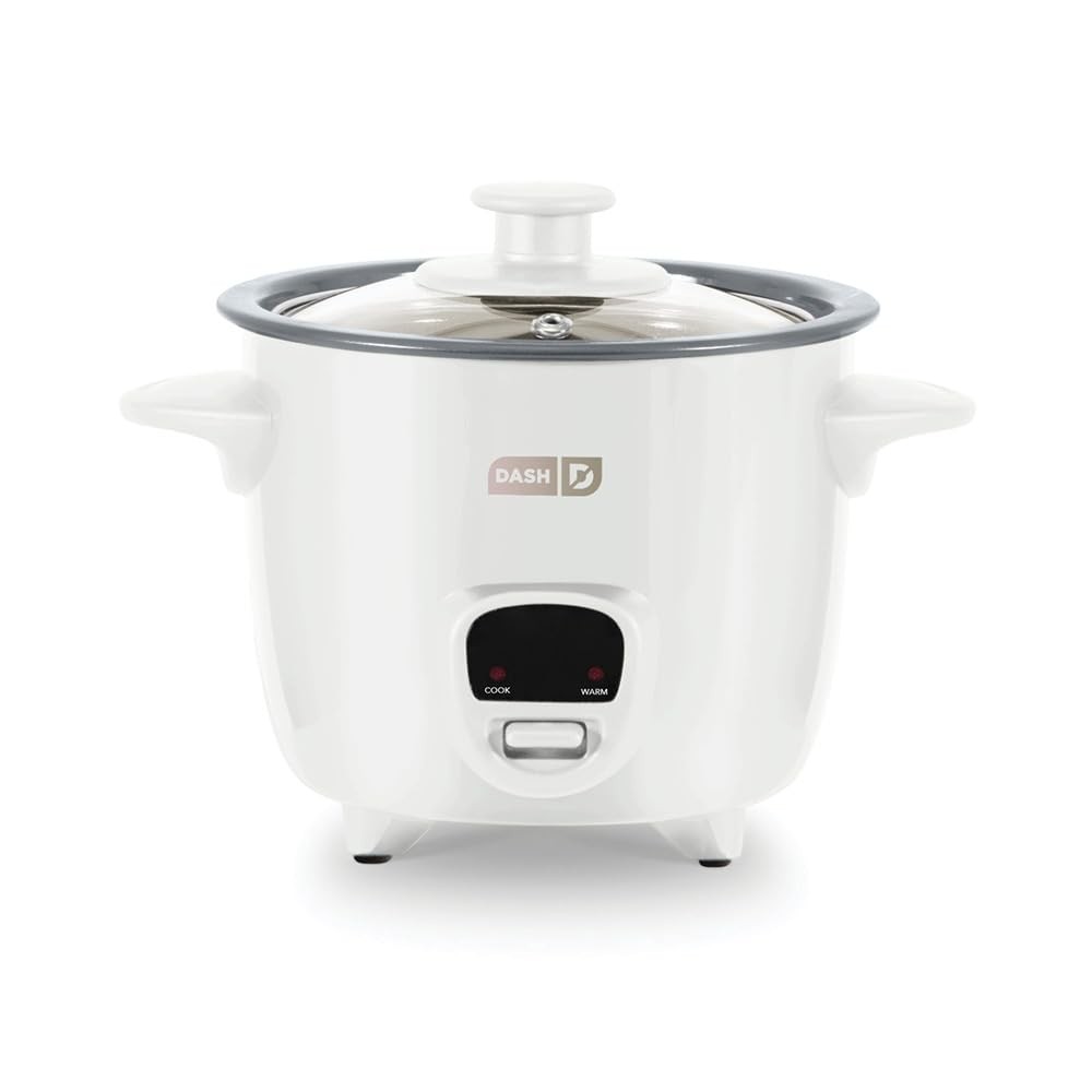Dash Mini Ceramic Rice Cooker - Designed for Single-Serve WHITE CERAMIC