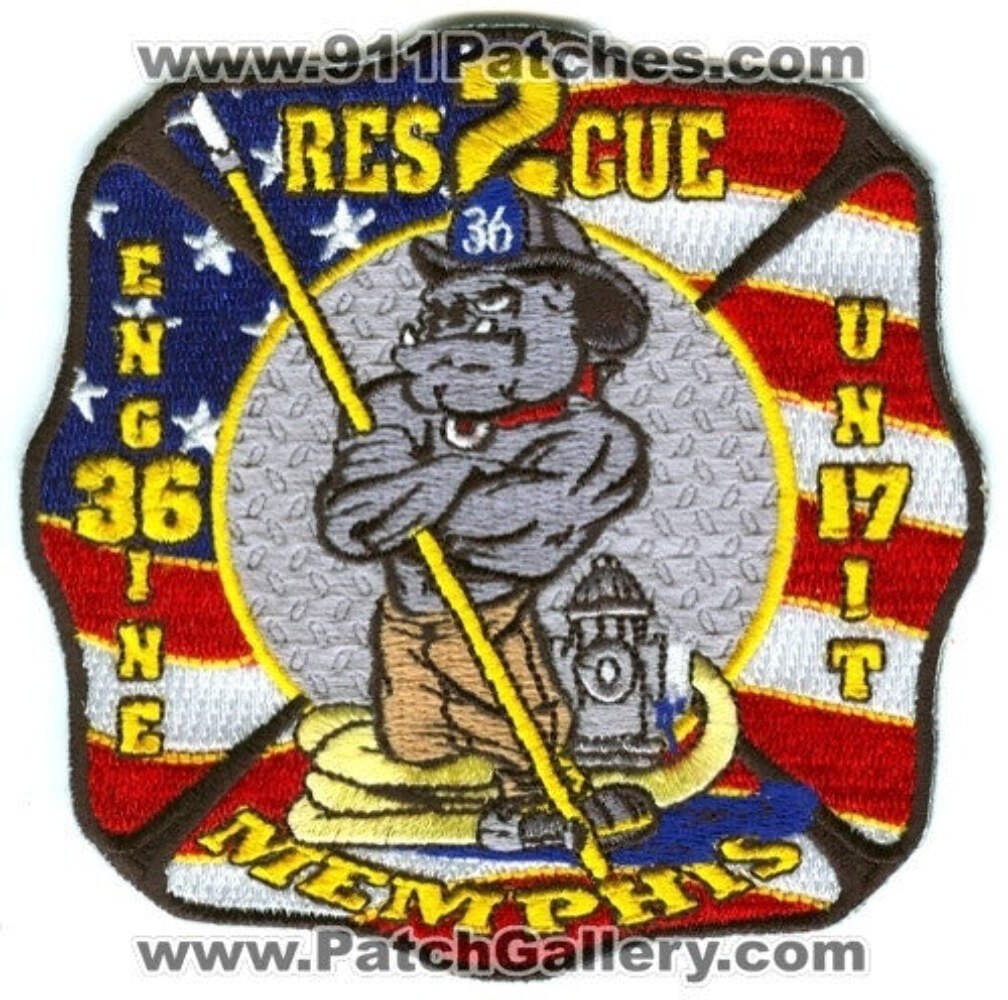 Memphis Fire Department Engine 36 Rescue 2 Unit 17 Patch Tennessee TN