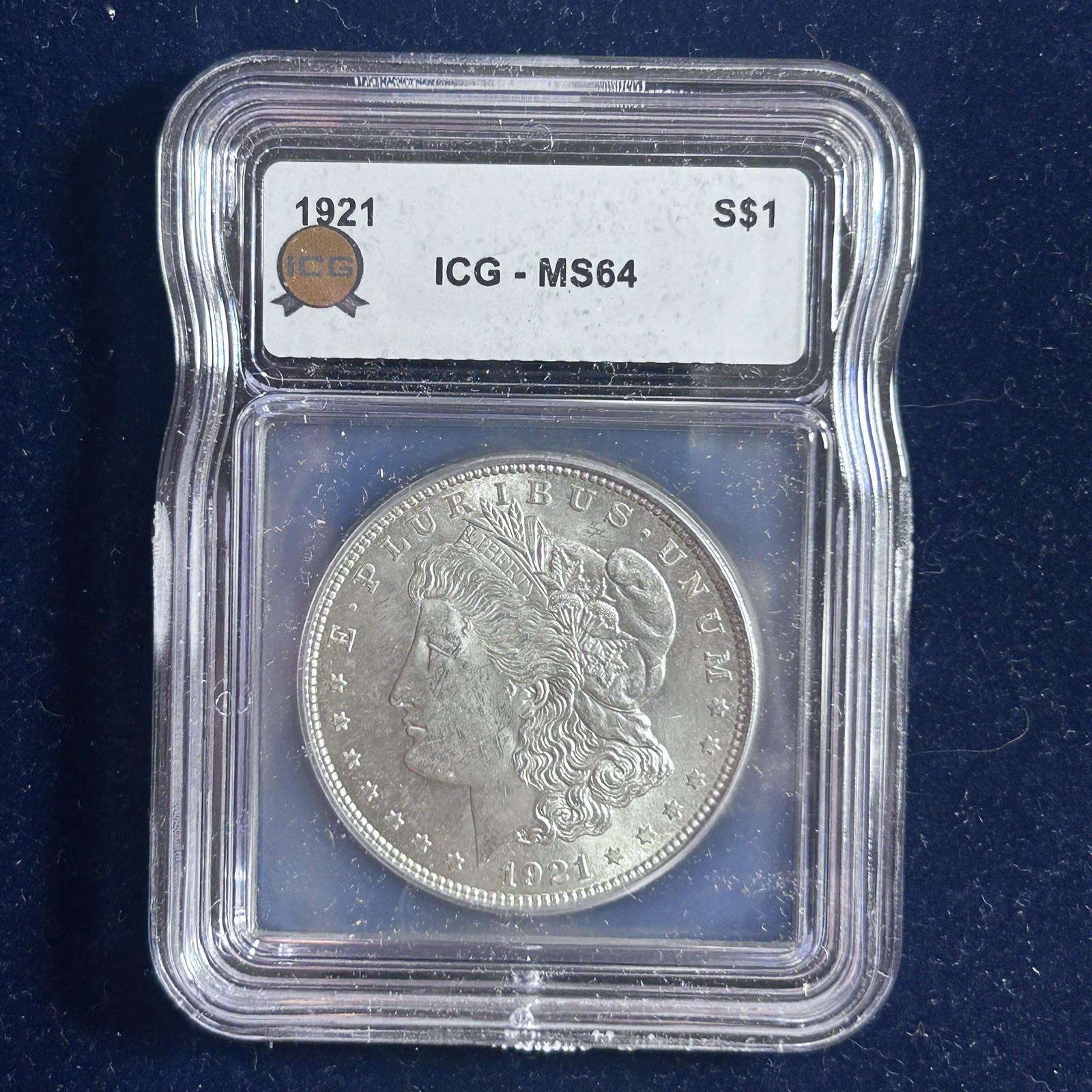 1921 ICG MS64 S$1 Morgan Dollar