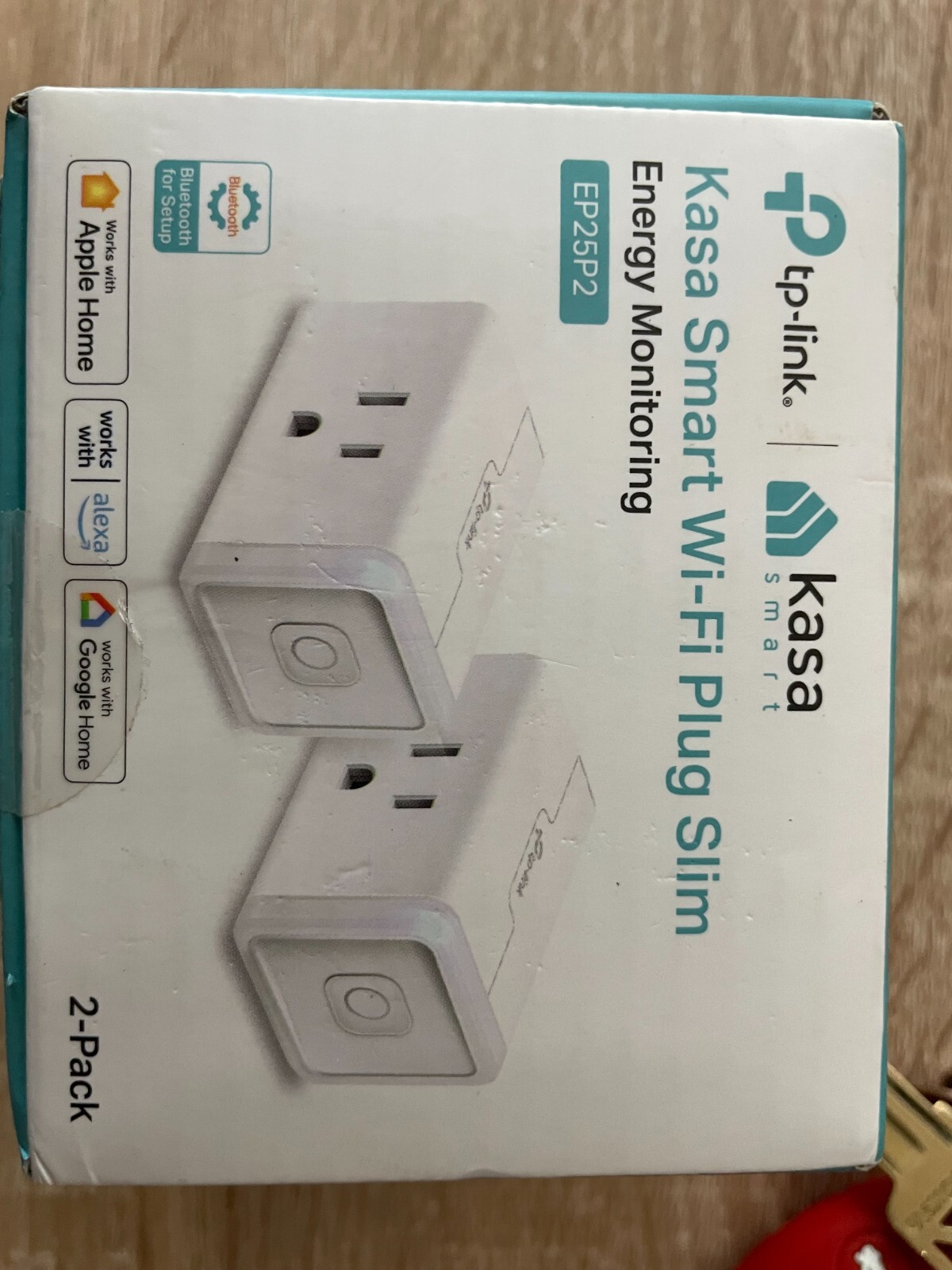 TP-Link KP100 Kasa Wi-Fi Smart Plug Slim Edition (Pack of 2)