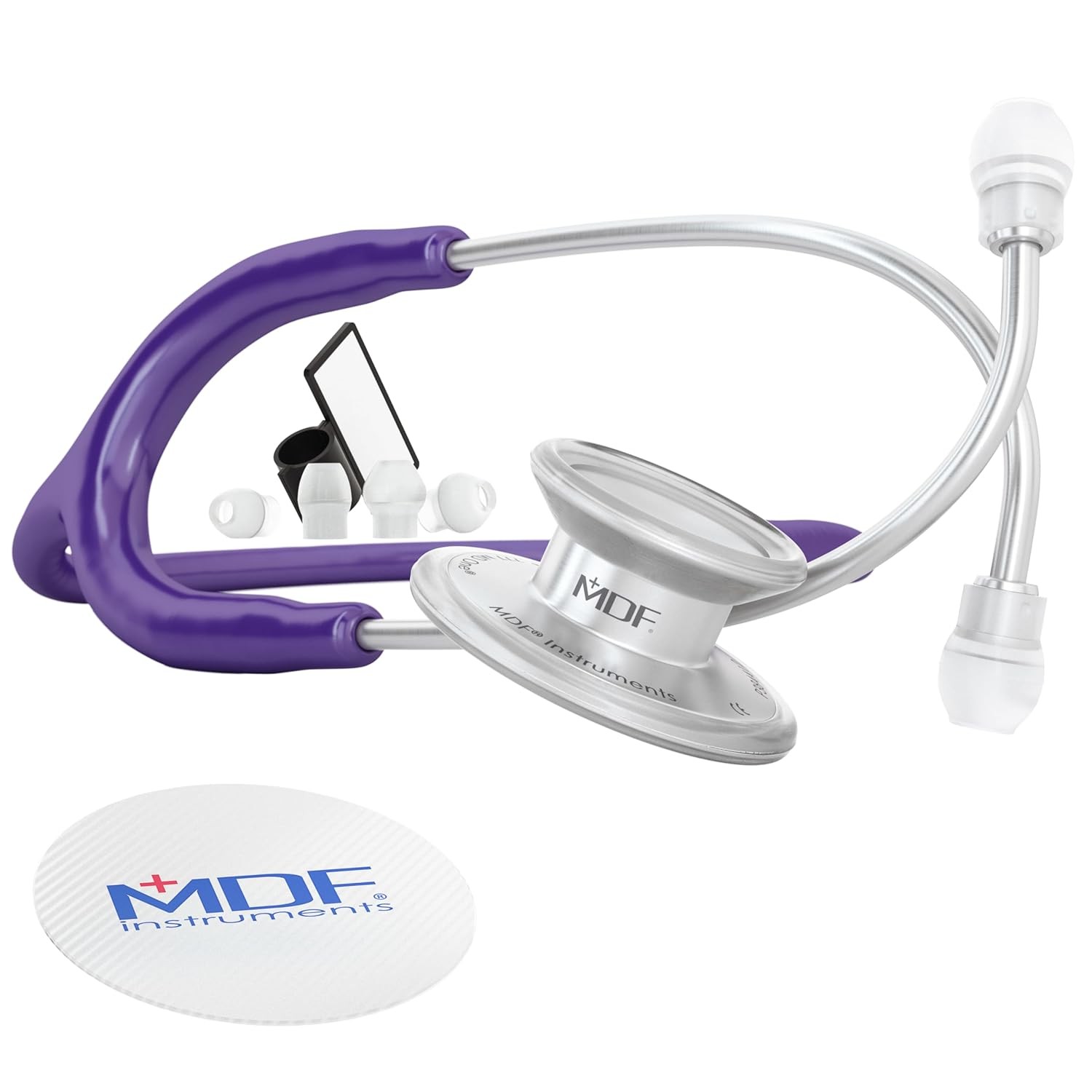 Professional Stainless Steel Stethoscope Adult Purple Dual Head Medical