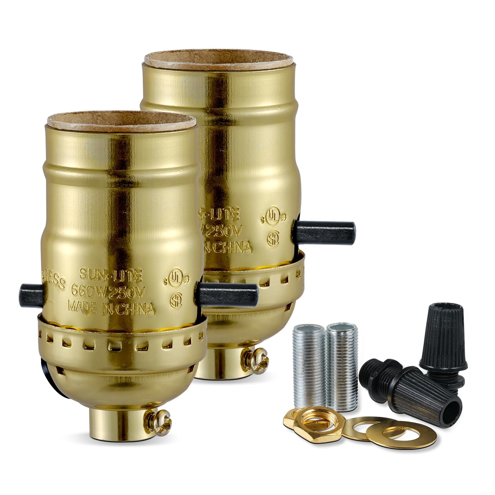 Lamp Socket with Push ON/Off Switch,Medium Screw Push Socket,Floor and Table ...