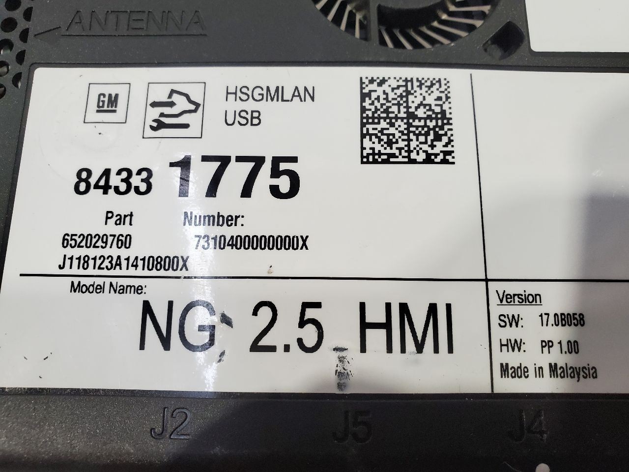 2018 Chevrolet Malibu OEM HMI Control Module 84331775