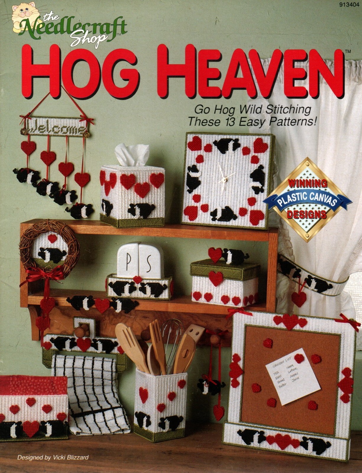 Needlecraft Shop 913404 HOG HEAVEN Pigs and Hogs Plastic Canvas Pattern Leaflet