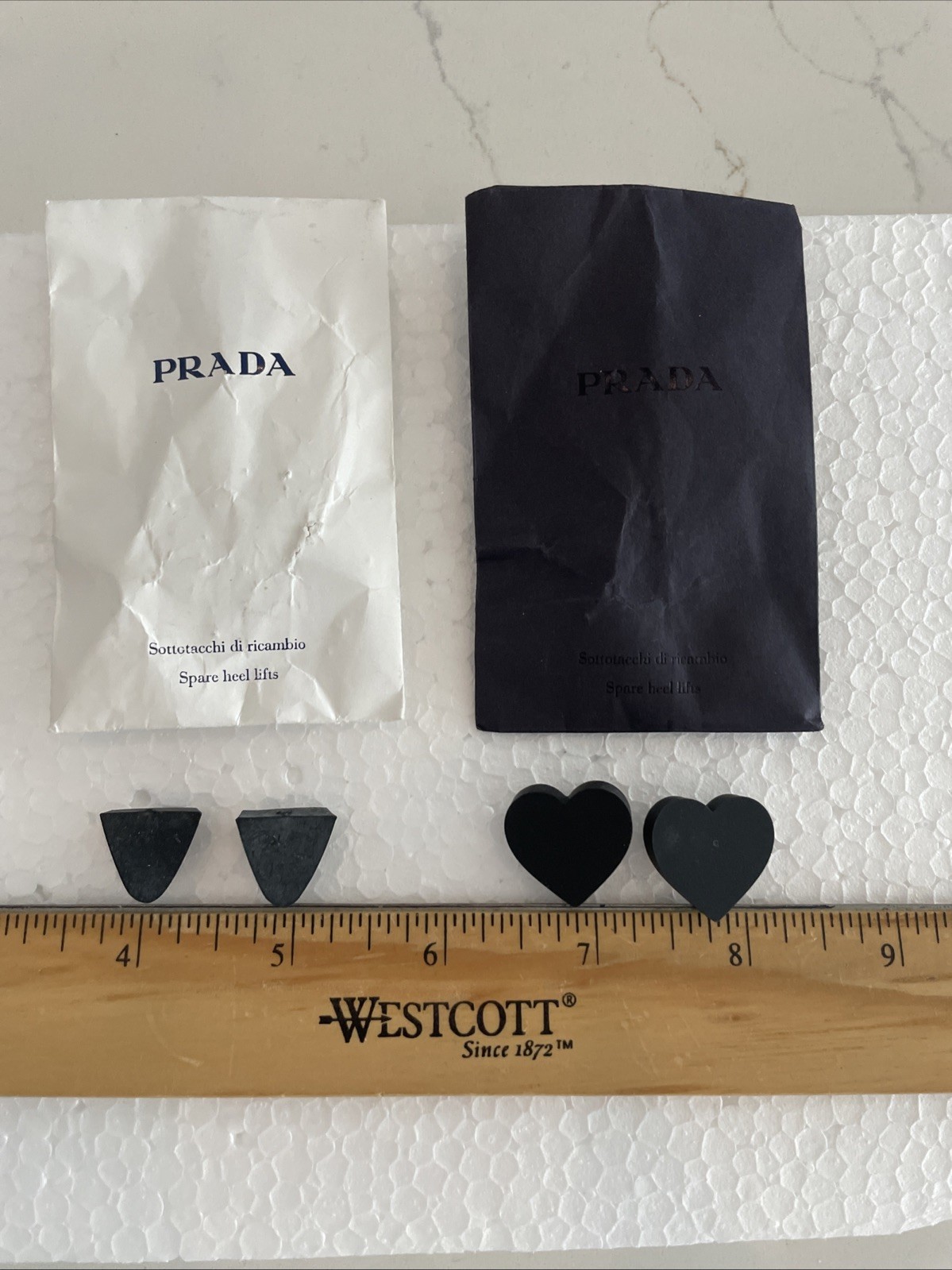 Prada Heart High Heel Repair Heel Caps Replacements Heel Tips 2 pair