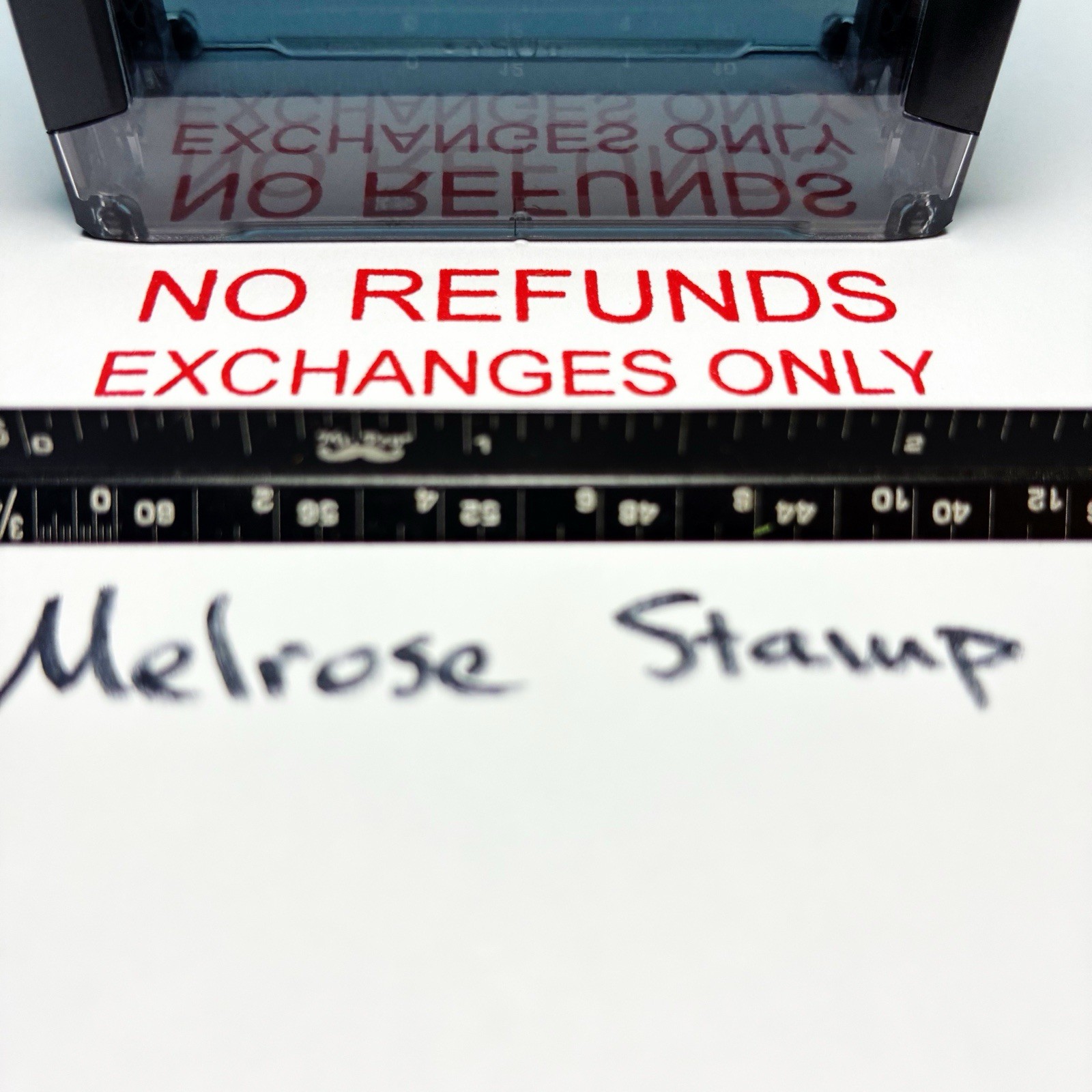 No Refunds Exchanges Only Rubber Stamp Red Ink Ideal 4913