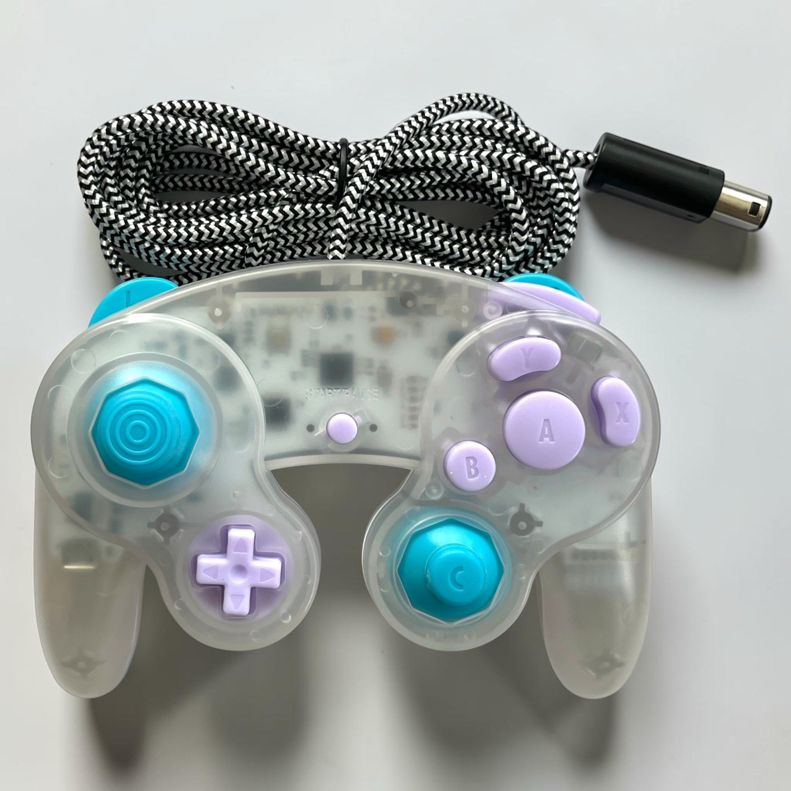 Custom Clear Phob GCC GameCube Controller Hall Effect Joy Sticks Paracord Cable