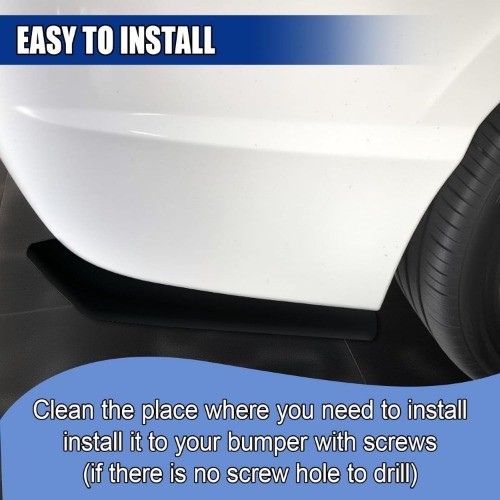 2PCS Car Rear Bumper Canard Diffuser Protector, Anti-Collision Si Color: Black