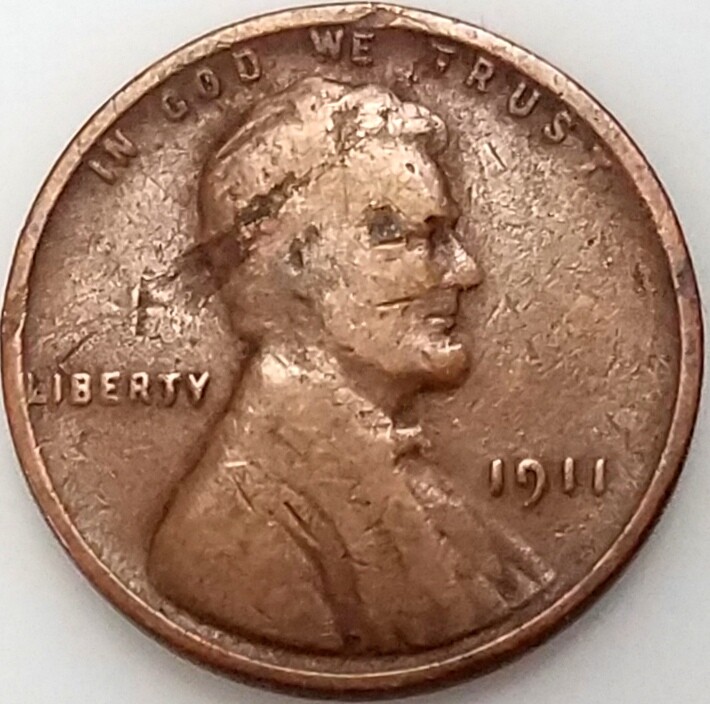 1911 Lincoln Cent, Mint Error, Lamination on the obverse!