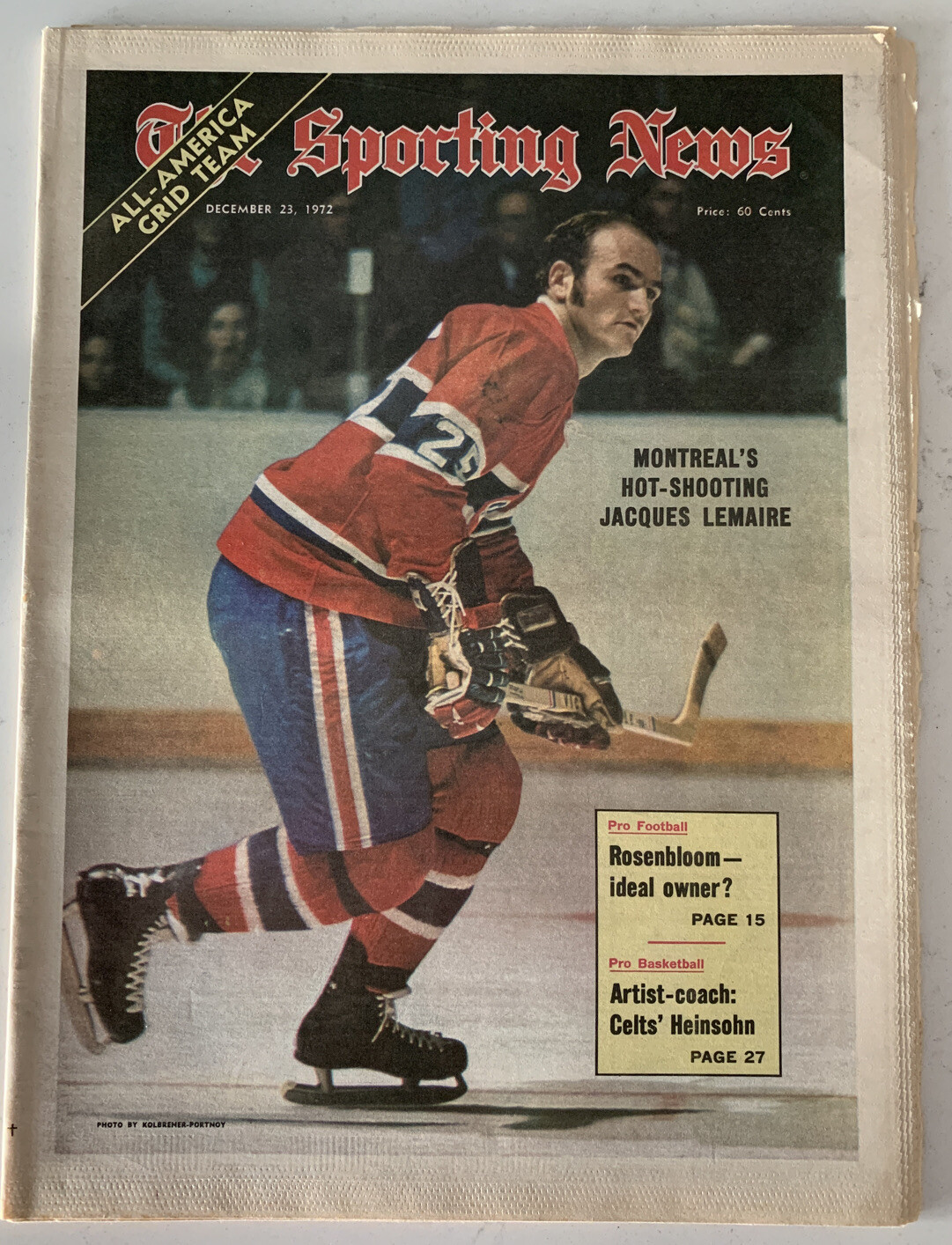The Sporting News December 23, 1972 Jacques Lemaire Montreal Canadians, (B179)