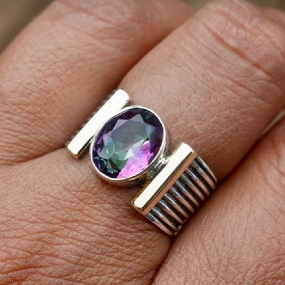 Amethyst Gemstone 925 Sterling Silver Ring Women Jewelry Christmas Gift B-104