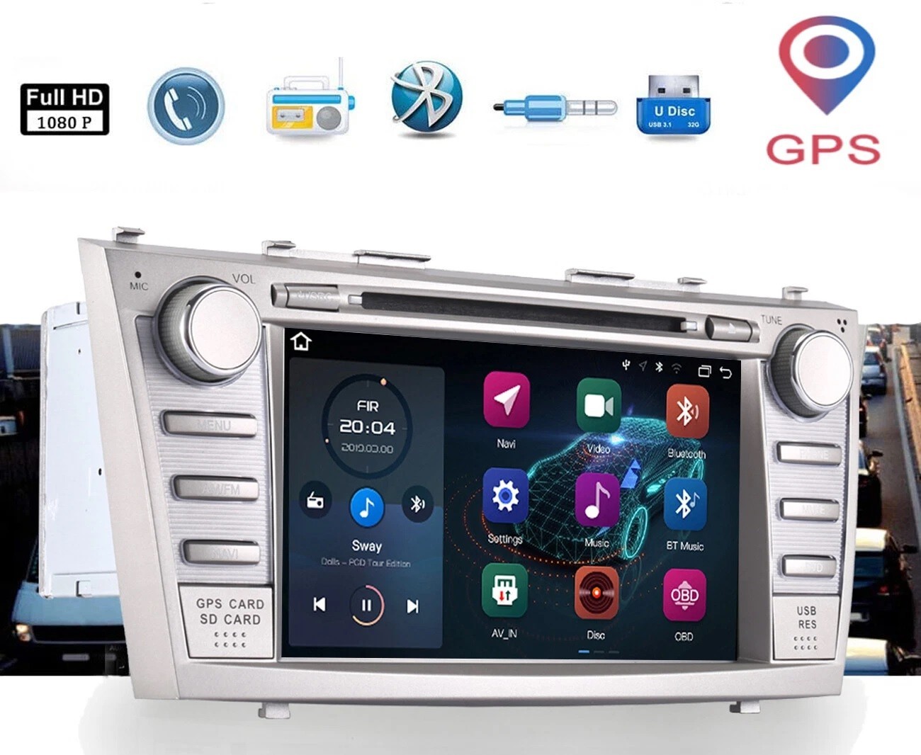 8" For Toyota Camry CD DVD GPS FM Cars Radio Stereo 2007 2008 2009 2010 2011