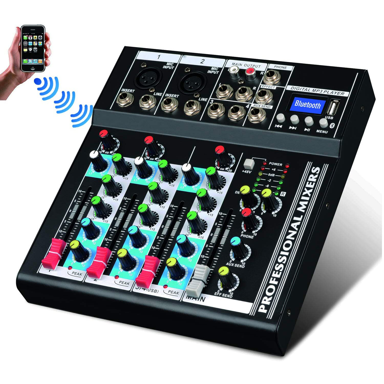 Professional Audio Mixer Sound Board Console System Interface 4 Channel Digital