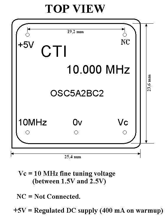 2PCS CTI OSC5A2B02 10MHz 5V Square Wave Crystal Oscillator