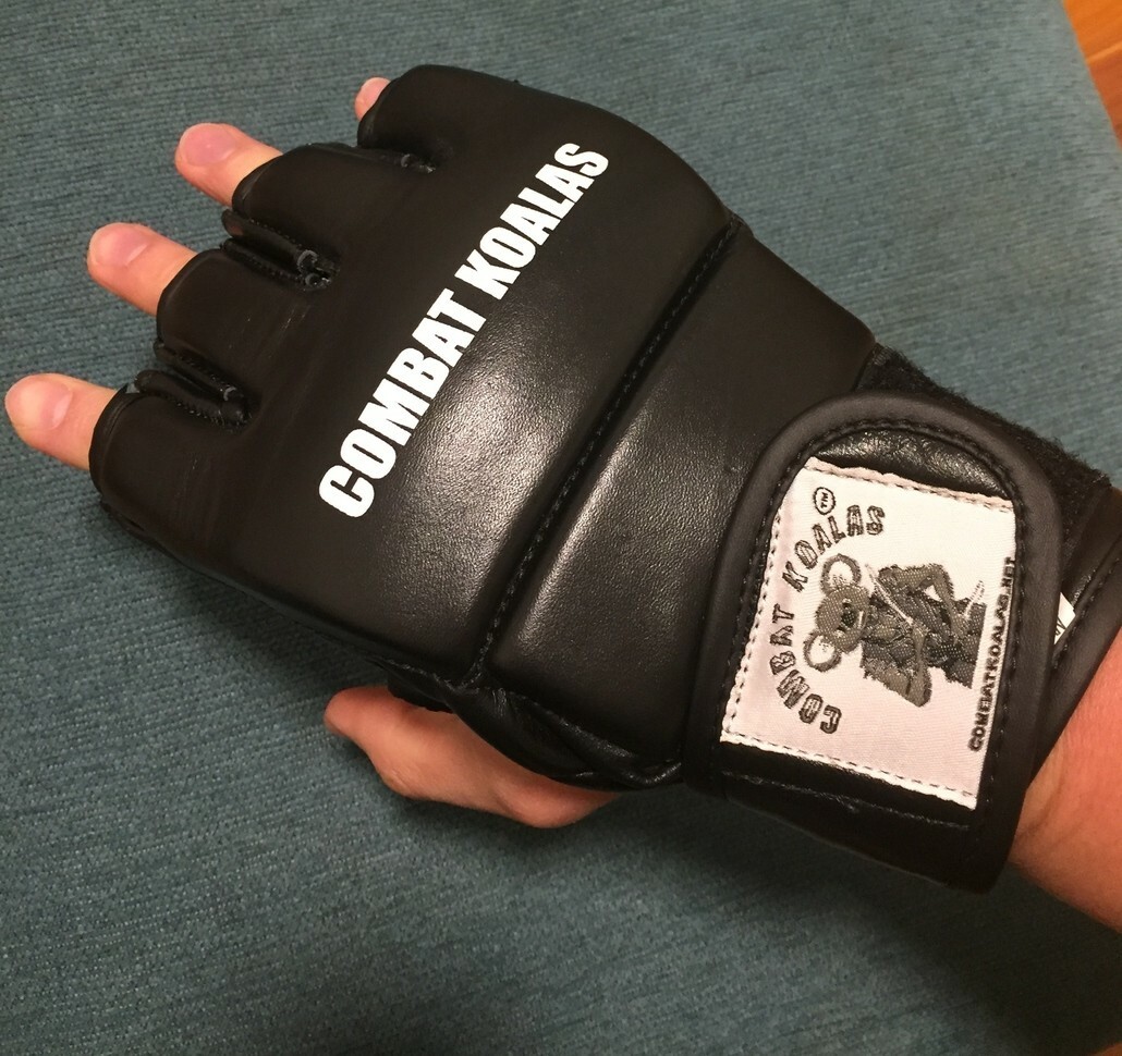 MMA Grappling Gloves Leather Open Palm Training Sparring Gloves M L XL