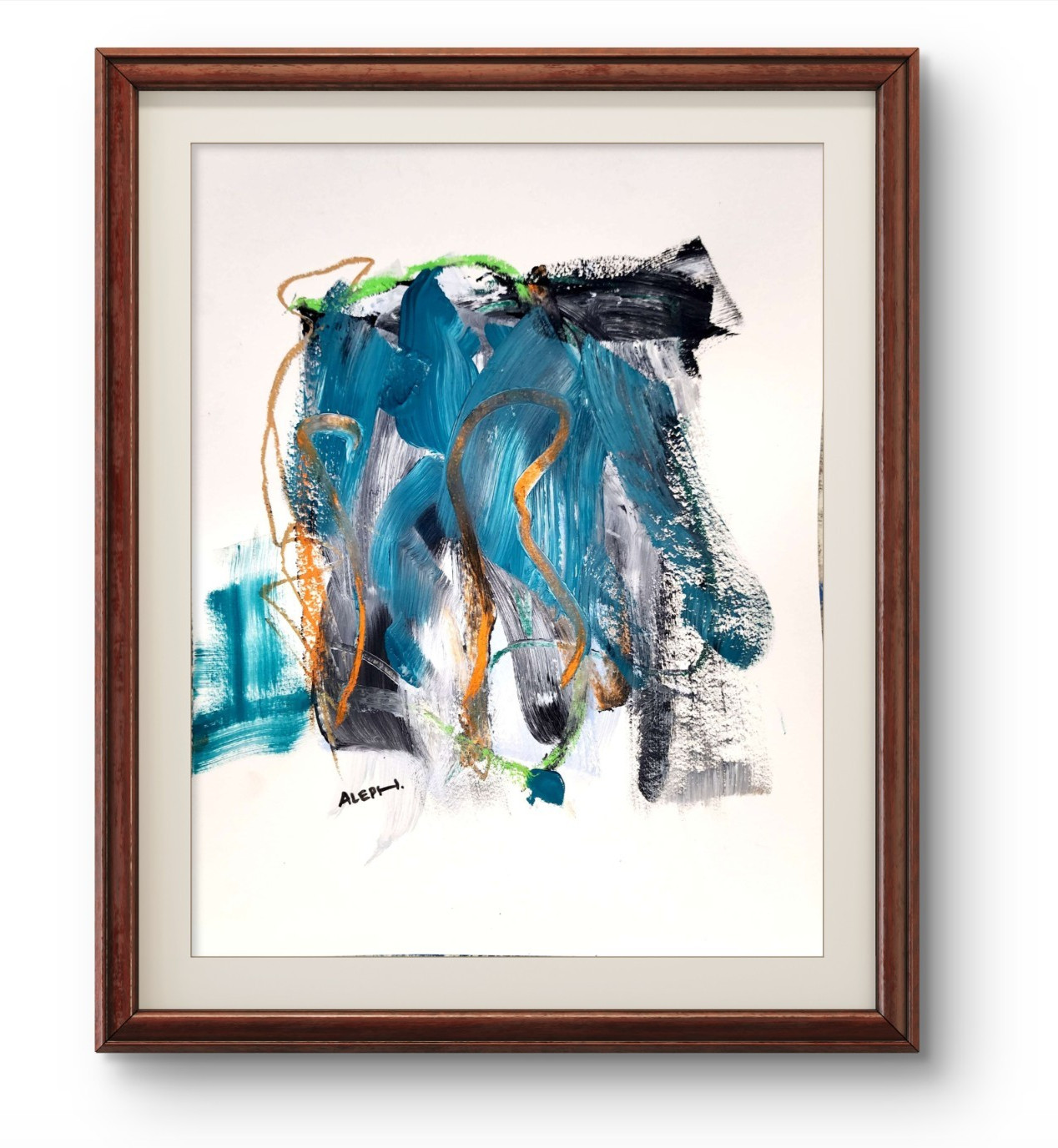 Aleph Original Art 14 14x11  Abstract Expressionism On Paper