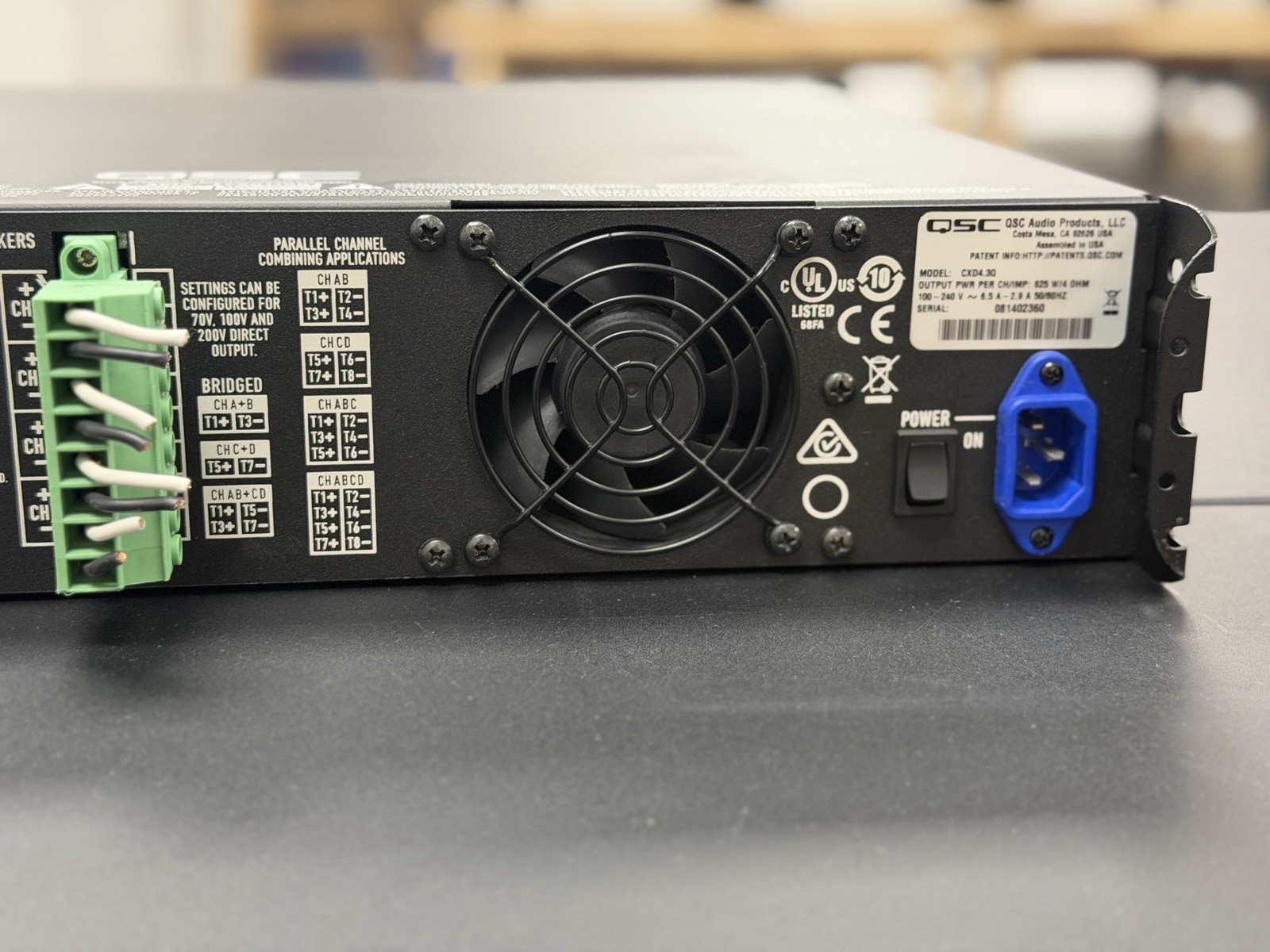 QSC CXD 4.3Q 4-Channel Network Processing Amplifier CXD4.3Q Factory Reset Tested