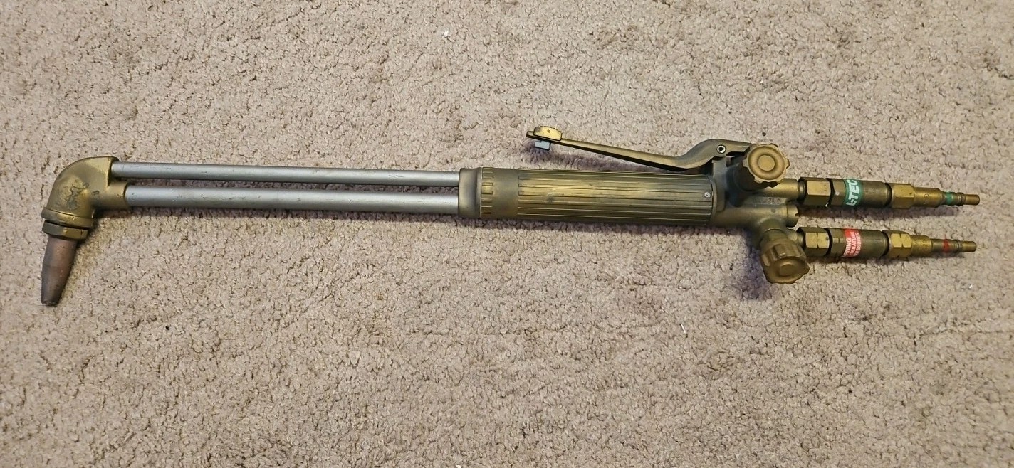 Vintage Oxweld 20" Cutting Torch Heavy Duty with Tip And Extras