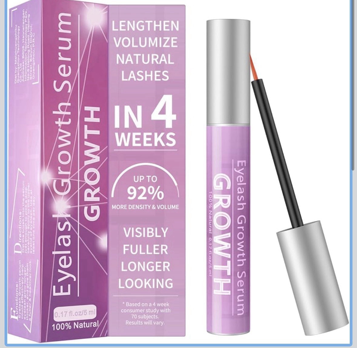 Vegan Lash & Brow Serum 5mL Conditioning Care Cruelty-Free Brush