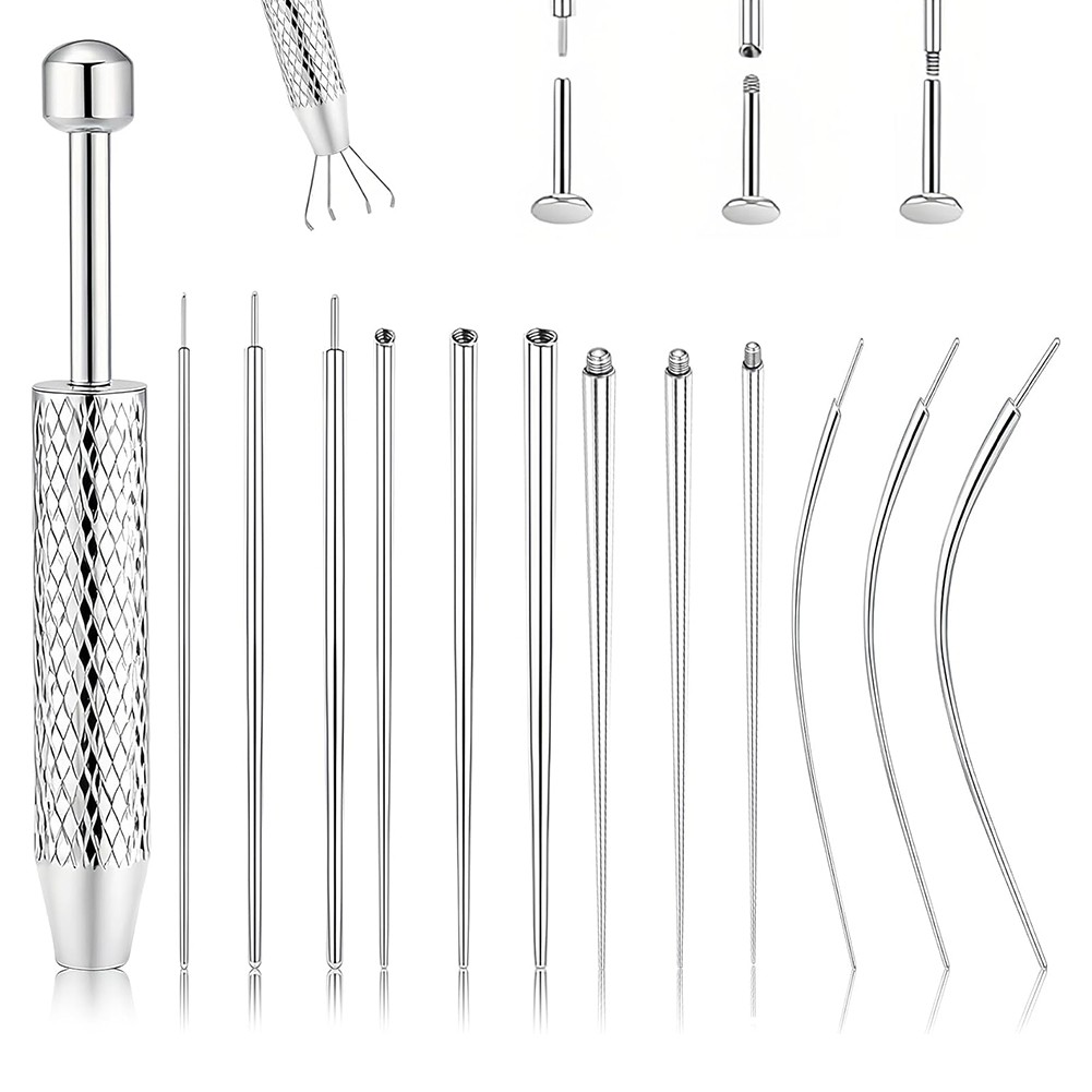 Flat Back Earring Tool Body Piercing Needle Kit Jewelry Replacement Tool V8F2
