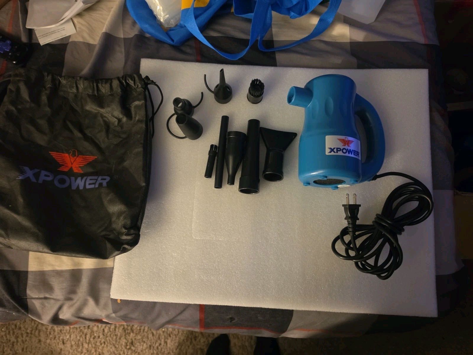 X-POWER  A-2 Air Duster Complete W/ Adapters And Carrying Bag