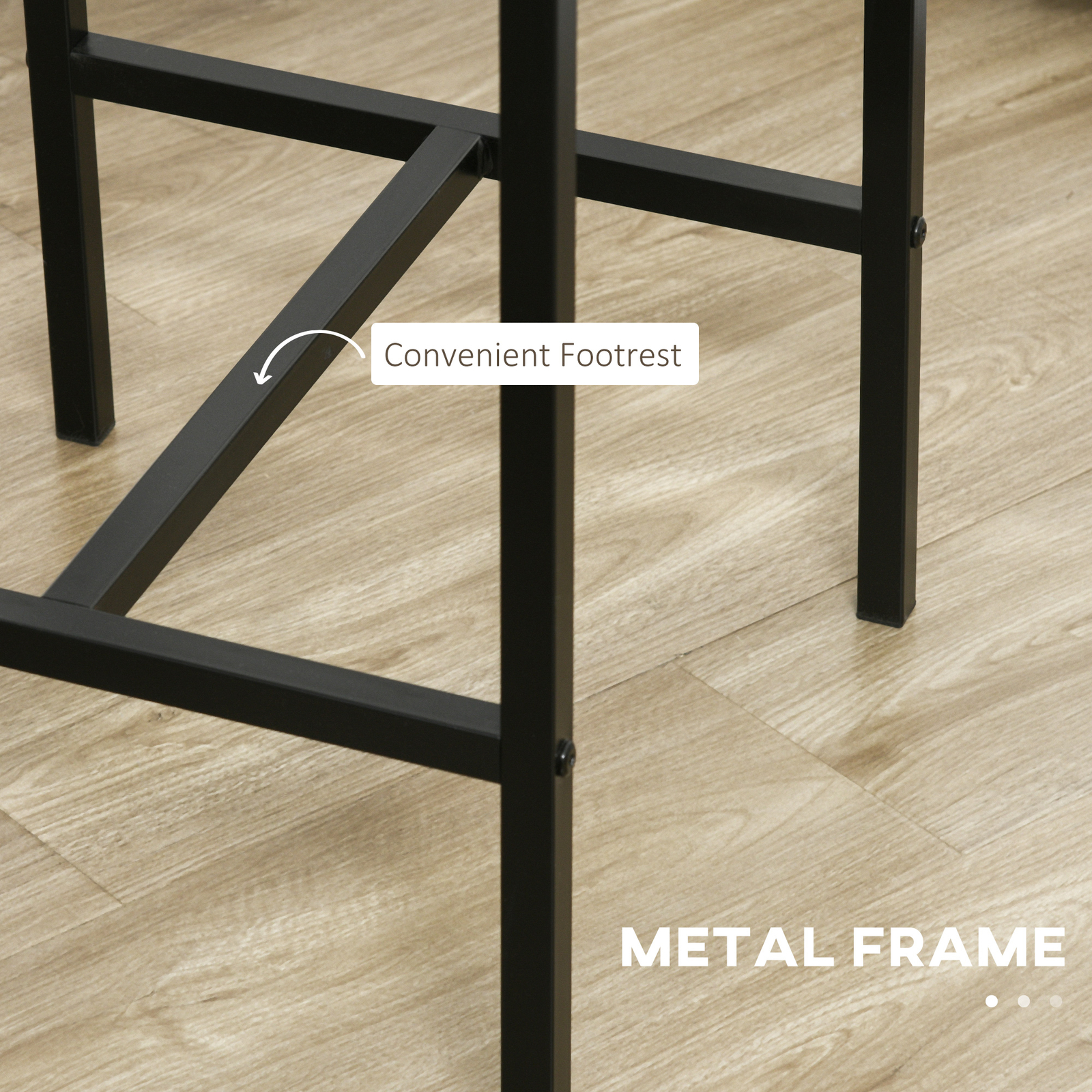 Industrial Counter-Height 3pc Bar Table High Back Stool for Dining Room