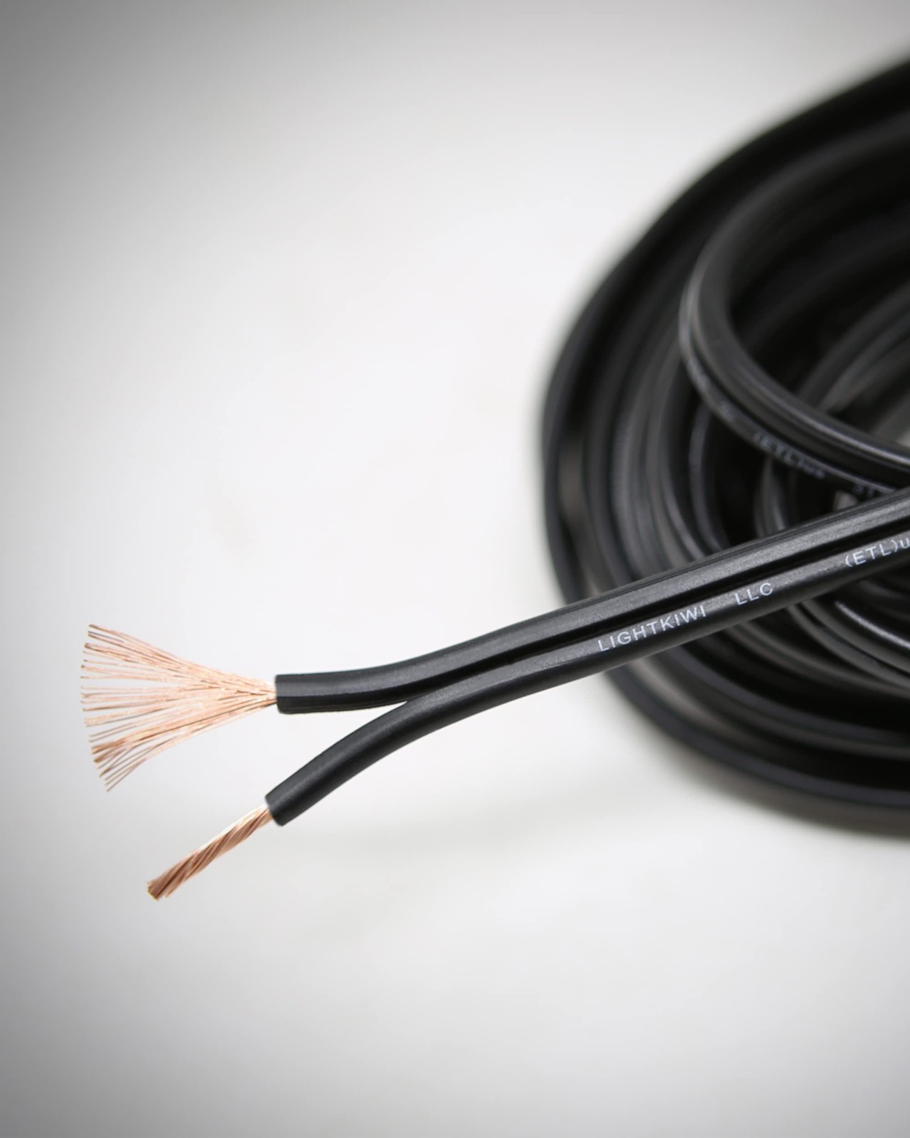 Lightkiwi 14/2 Low Voltage Landscape Wire, 50 ft Copper Direct 50 Feet, Black