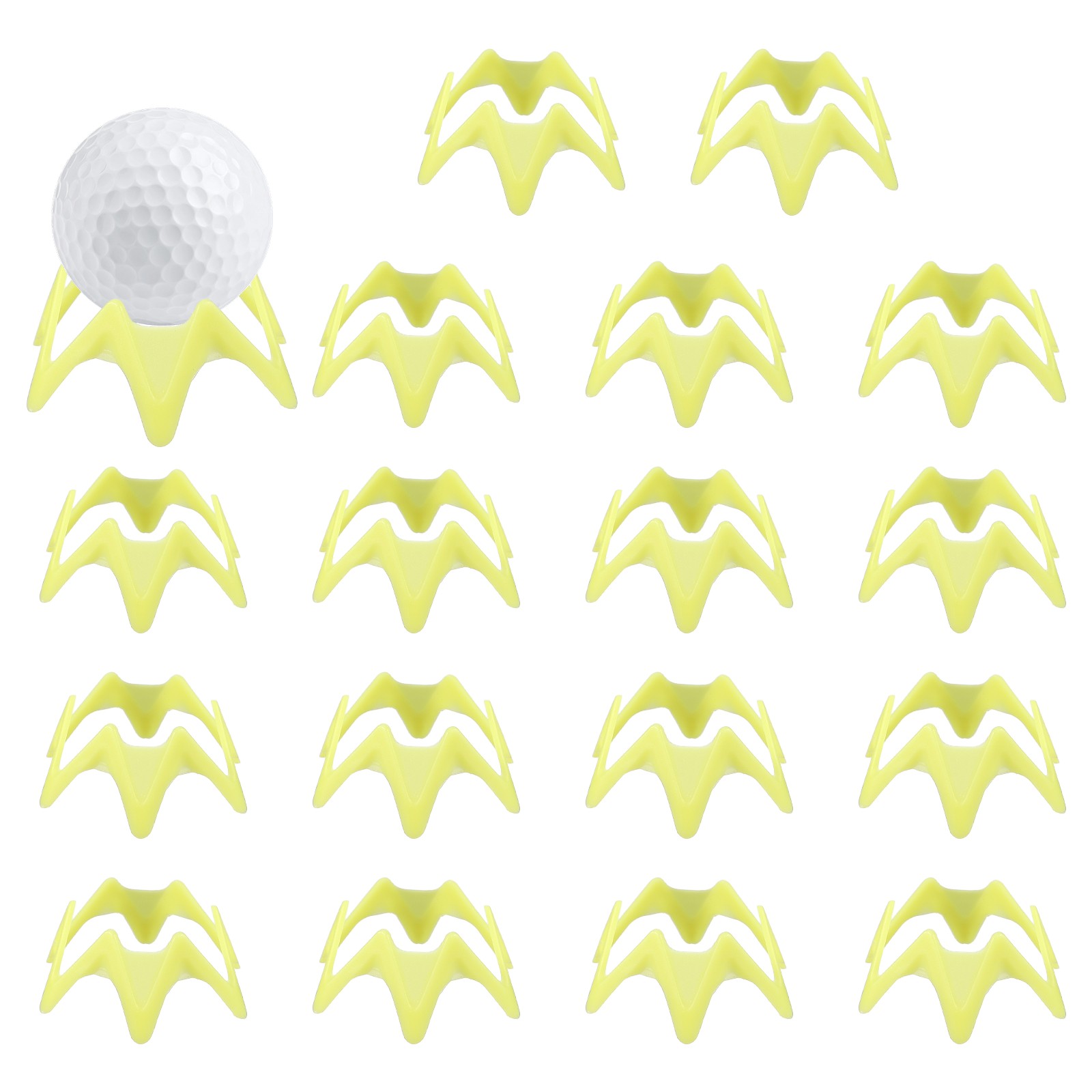 18Pcs Golf Simulator Tees 0.6 Inch Indoor Golf Tees for Winter Yellow