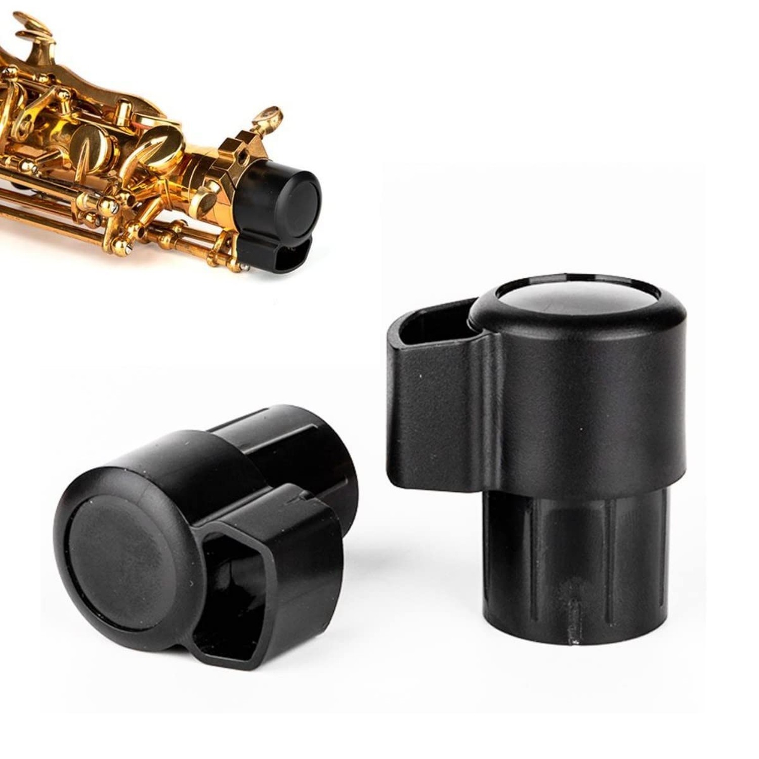 2 Pack Alto Saxophone End Cap Plug Plastic Sax Plugs Caps Cover Bent Neck Key...