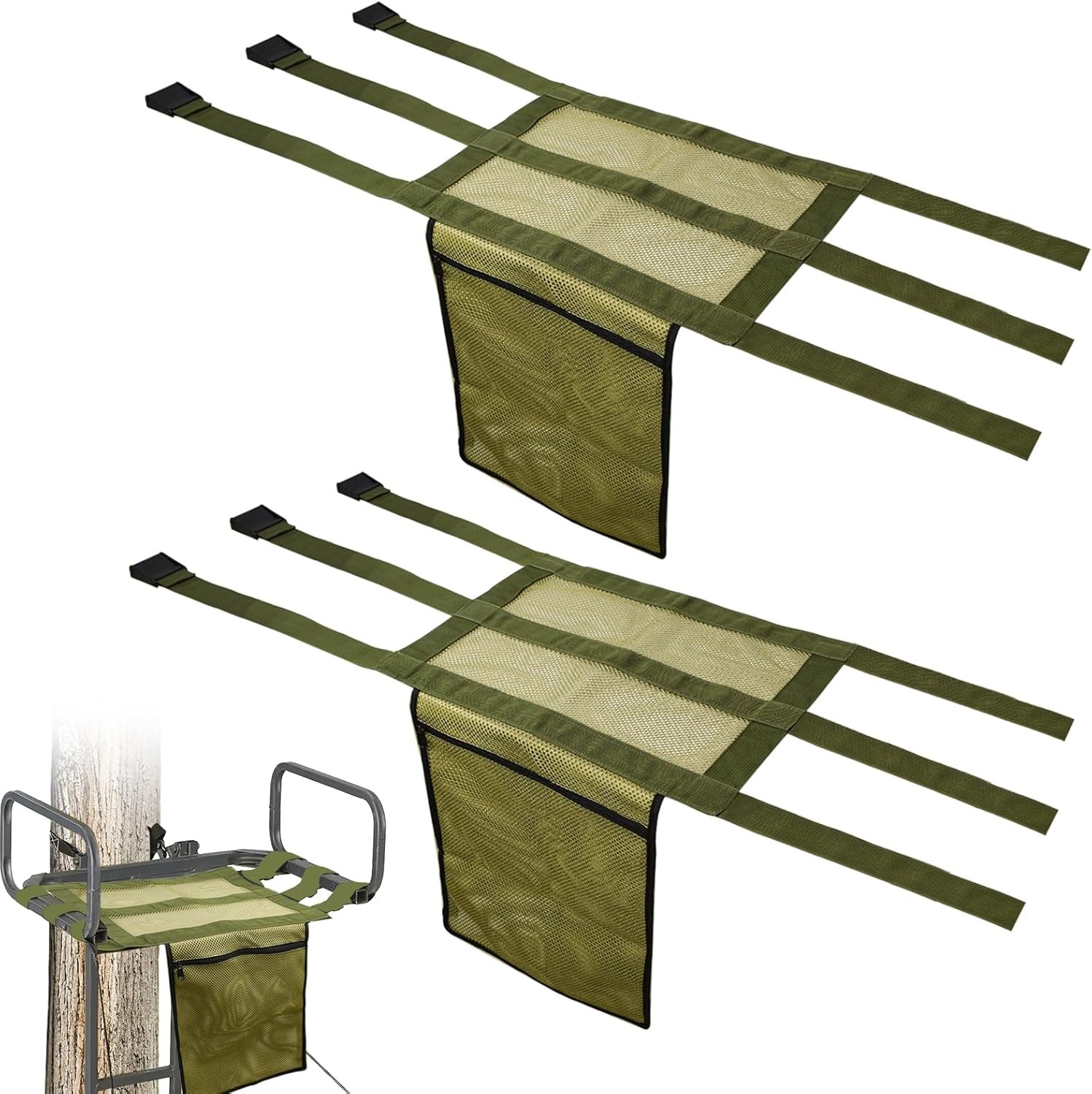 Universal Tree Stand Seat Replacement with Pocket, 16 X 12Inch green-2