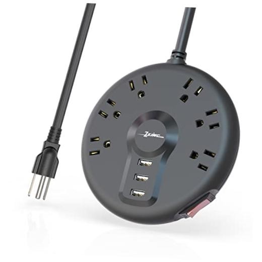 Power Strip, Surge Protector, 6 Outlets and 3 USB Ports 6.5FT Long Extension