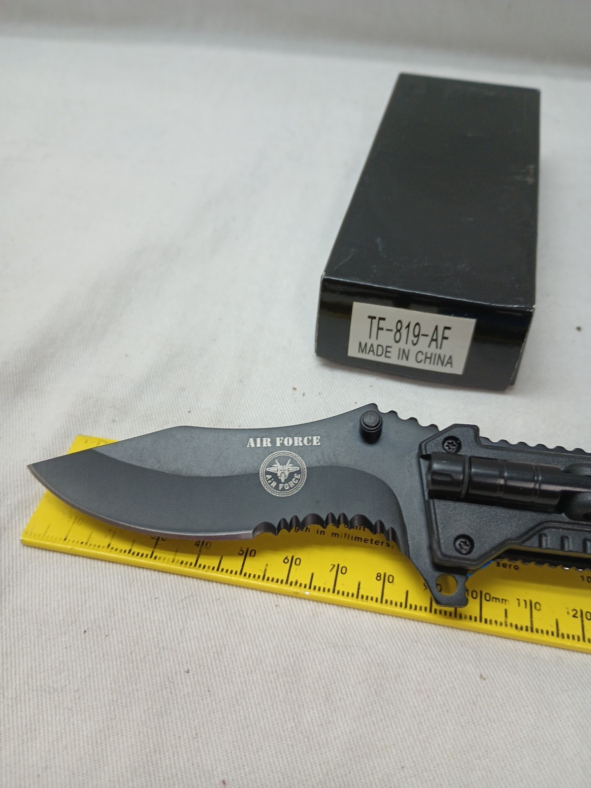 US Air Force Assisted Open Opening POCKET KNIFE LED Flashlight (Needs Batteries