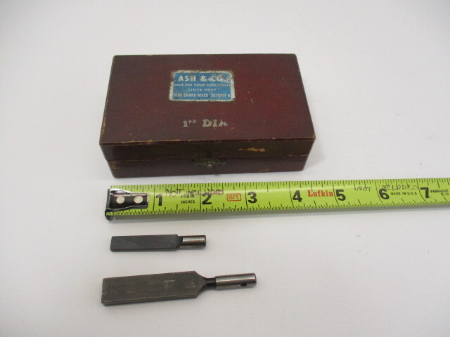 (2) ASH Brand Dial Indicator Mount Arms for Height Gage & OEM Wood Case EC