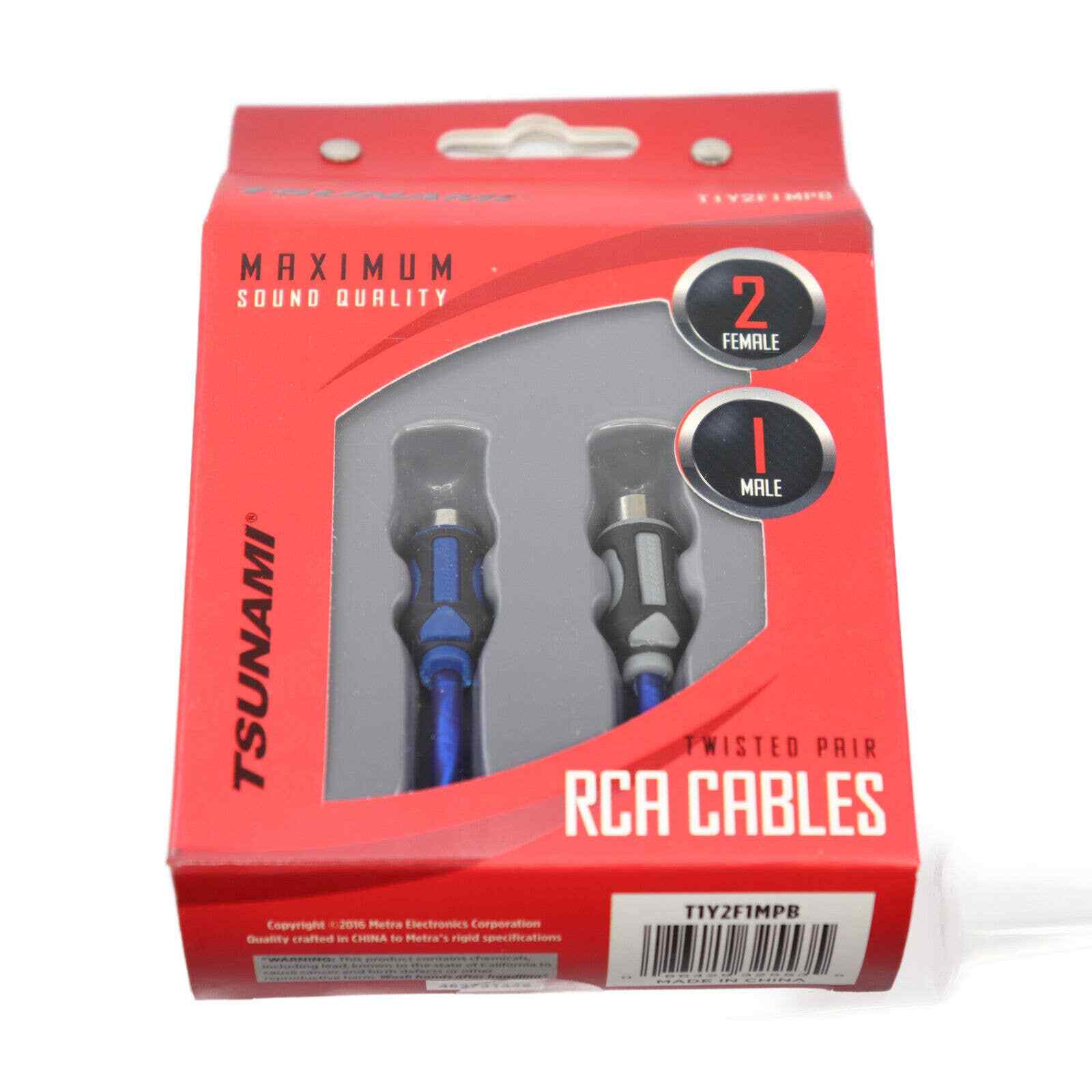 Metra Tsunami Stereo RCA Audio Cables, 1 Male to 2 Female T1Y2F1MPB