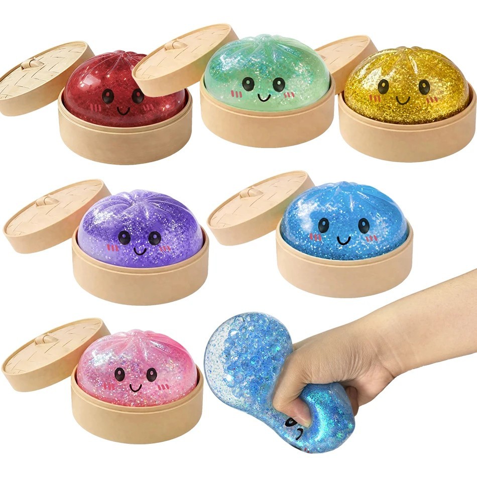 Squishy Bun Dumpling RARE GLITTER Limited Edition Fidget Toy