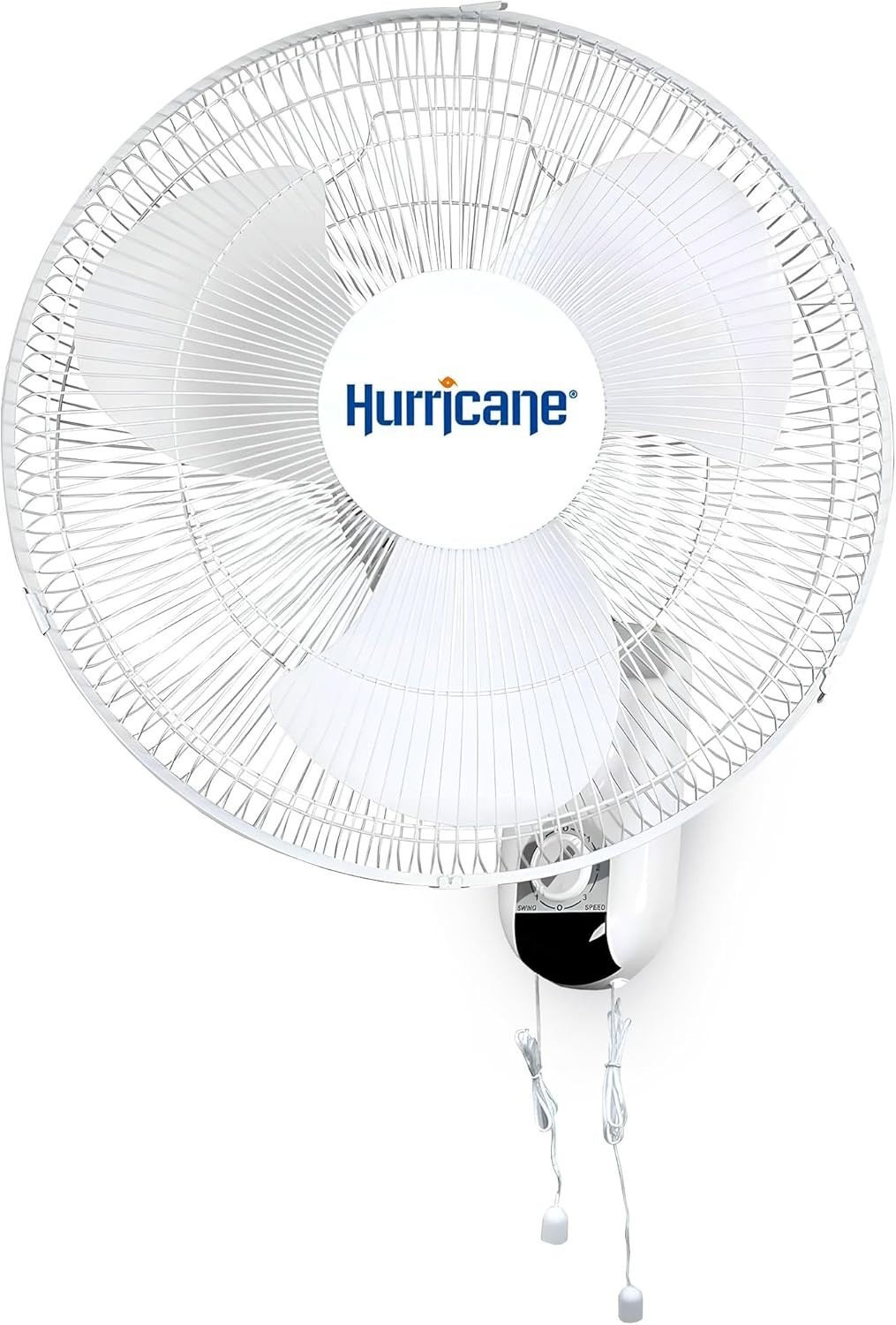 Hurricane Supreme 12 Inch Oscillating 3 Speed Portable Wall Mount Fan, White