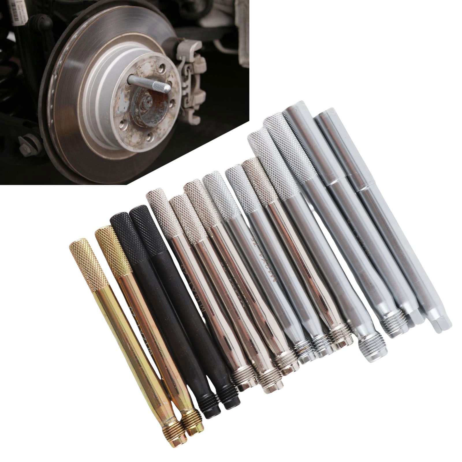 14 PCS Wheel Stud Alignment Pin Carbon Steel Wheel Alignment Balancing Guide