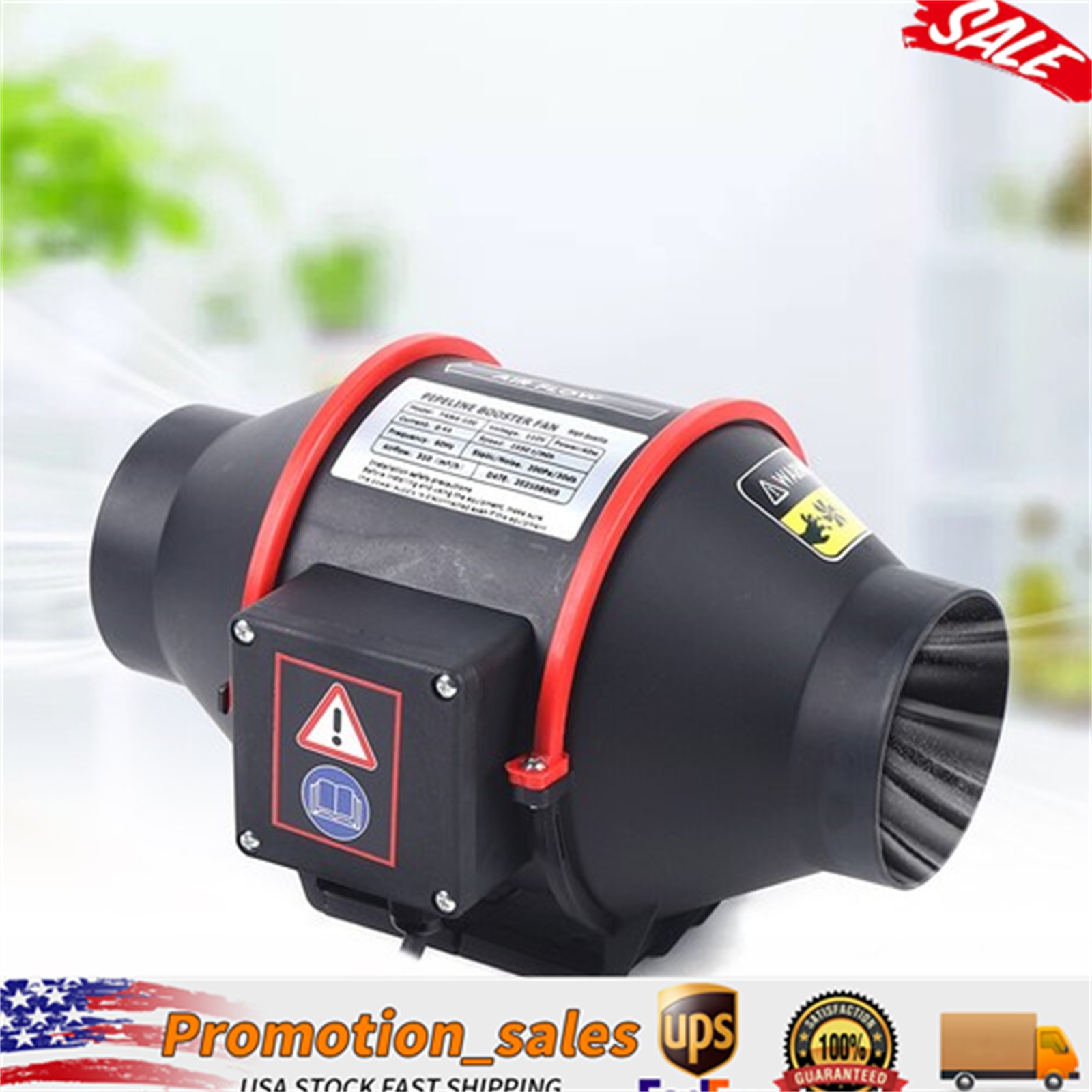 4" 310 CFM Silent Exhaust Inline Duct Fan Ventilation Blower Fan Air Circulatio