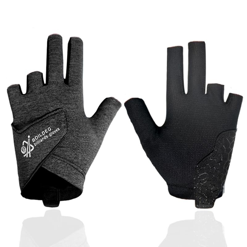 Pool Glove Left Hand 3 Finger - Breathable Quick-Dry Professional Billiard Gl...