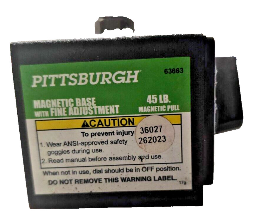 Pittsburgh Multipositional Magnetic Base w/Fine Adjustment Model 63663