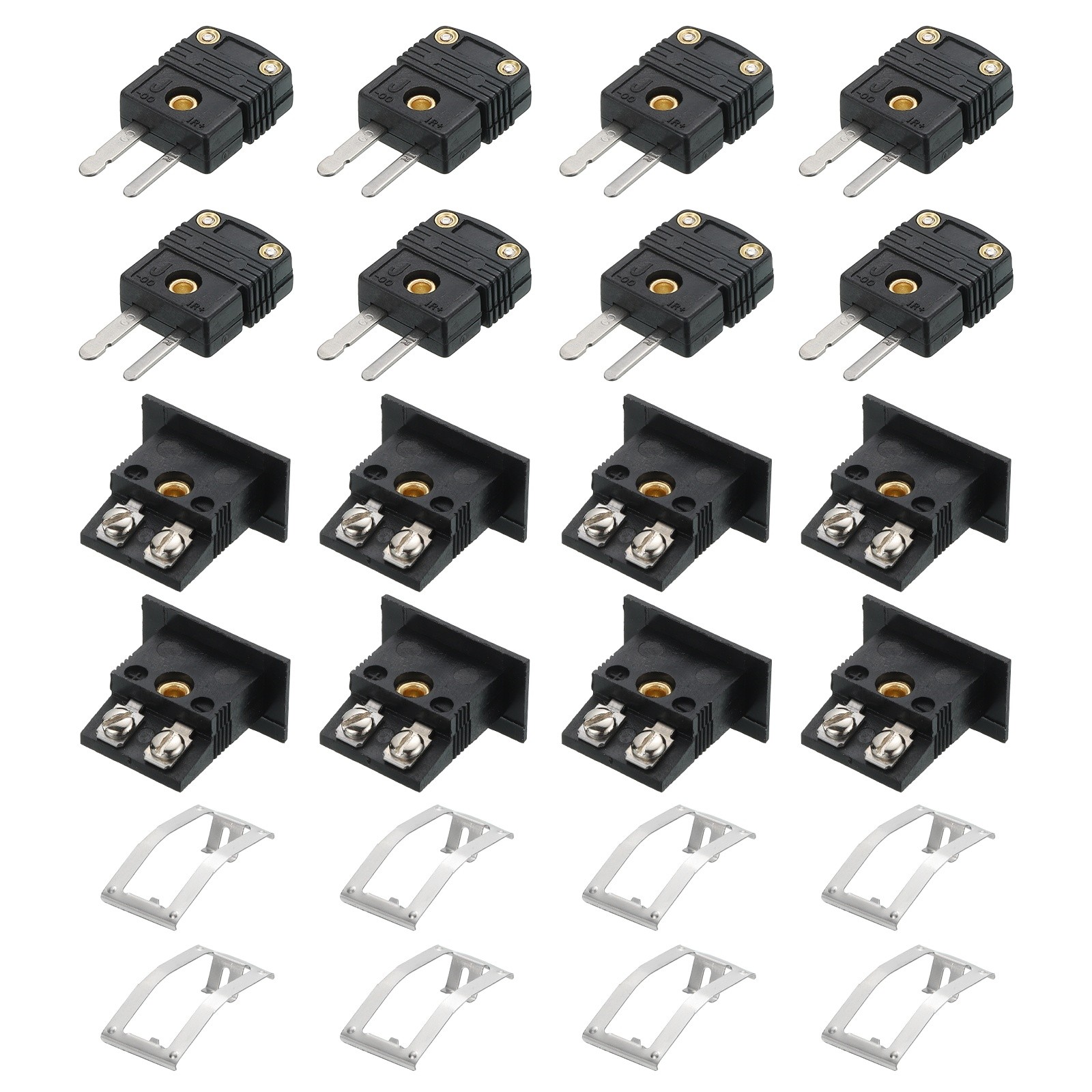 8 Set Mini J Type Thermocouple Wire Connectors Male Plug 220°C 428°F