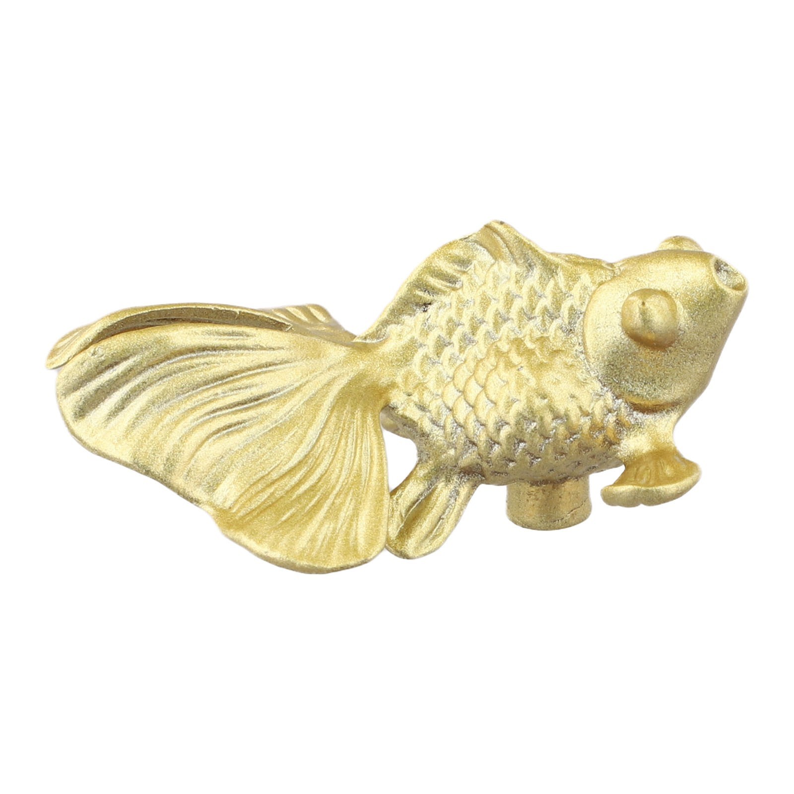 Striking Goldfish Patterned Cabinet Handle Knobs Solid Brass Construction
